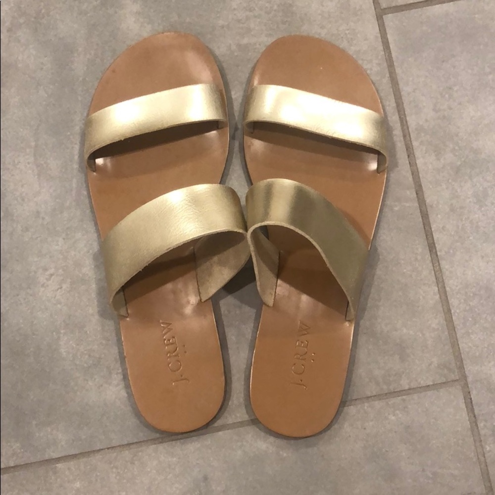 Gold metallic jcrew slides